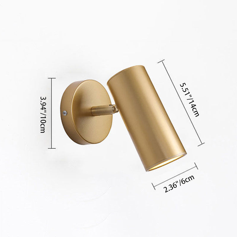 Round Cylinder Iron Spotlight 1-Light Wall Sconce Lamp