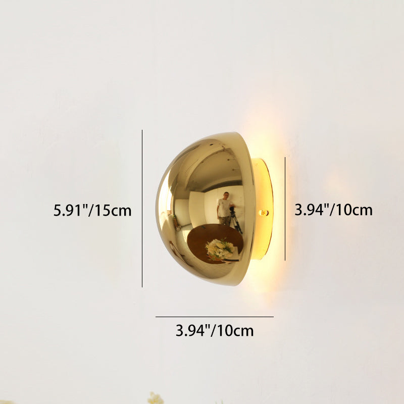 Meteorite Semi-Round Stainless Steel LED Wall Sconce Lamp