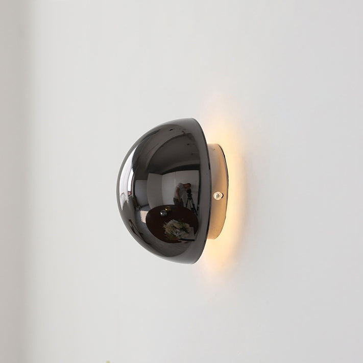 Meteorite Semi-Round Stainless Steel LED Wall Sconce Lamp