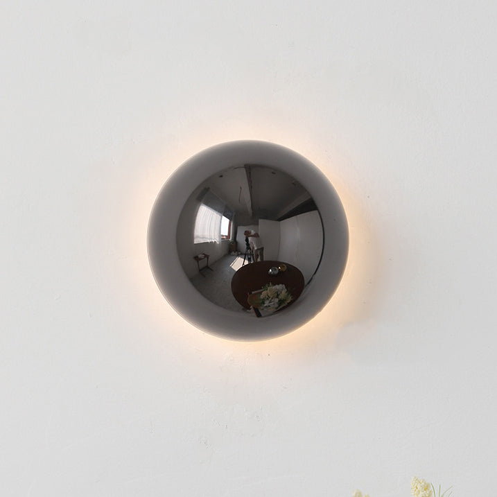 Meteorite Semi-Round Stainless Steel LED Wall Sconce Lamp