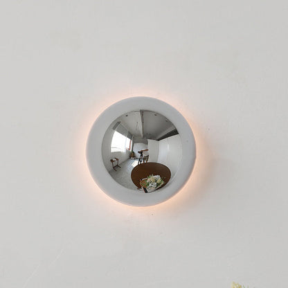 Meteorite Semi-Round Stainless Steel LED Wall Sconce Lamp