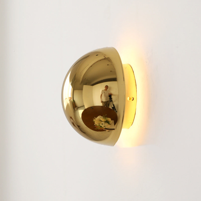 Meteorite Semi-Round Stainless Steel LED Wall Sconce Lamp