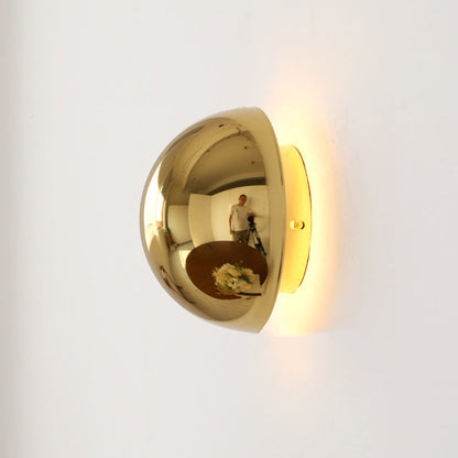 Meteorite Semi-Round Stainless Steel LED Wall Sconce Lamp