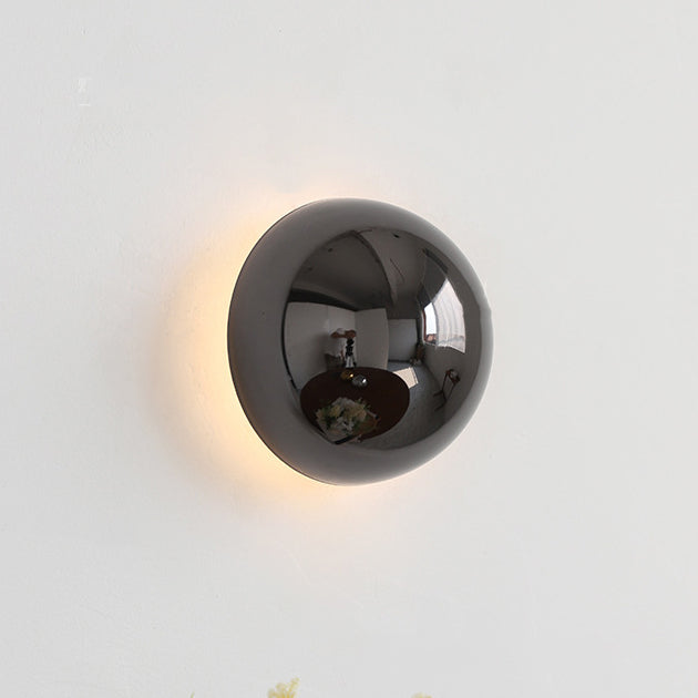 Meteorite Semi-Round Stainless Steel LED Wall Sconce Lamp