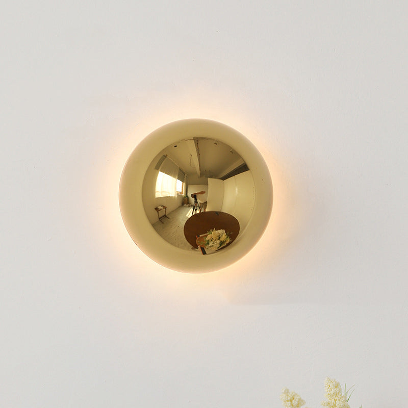 Meteorite Semi-Round Stainless Steel LED Wall Sconce Lamp