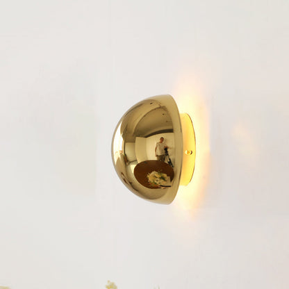 Meteorite Semi-Round Stainless Steel LED Wall Sconce Lamp