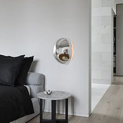 Meteorite Semi-Round Stainless Steel LED Wall Sconce Lamp