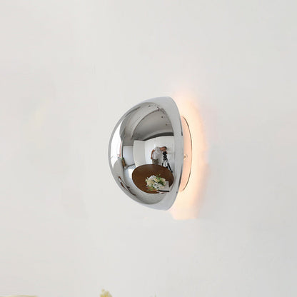 Meteorite Semi-Round Stainless Steel LED Wall Sconce Lamp