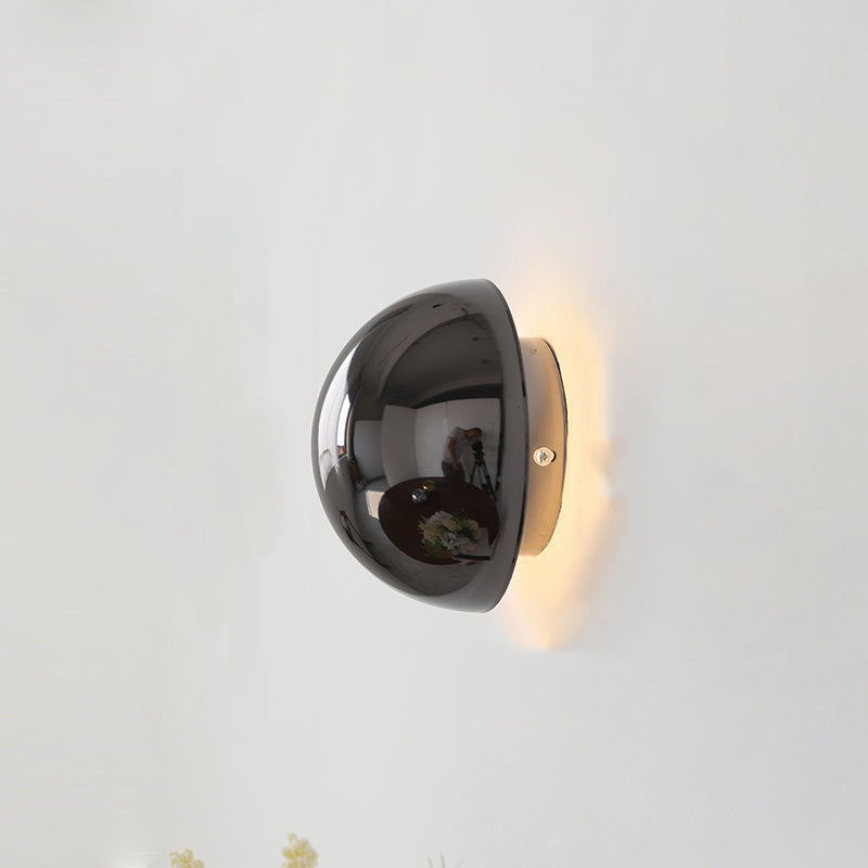 Meteorite Semi-Round Stainless Steel LED Wall Sconce Lamp