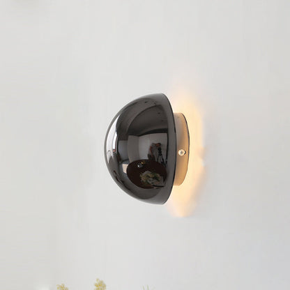 Meteorite Semi-Round Stainless Steel LED Wall Sconce Lamp
