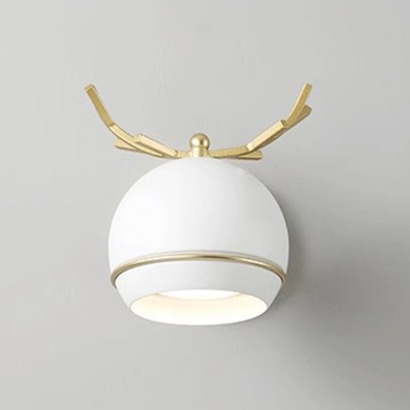 Antler Round Semi-Round Iron 1-Light Wall Sconce Lamp