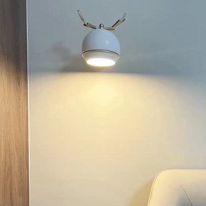 Antler Round Semi-Round Iron 1-Light Wall Sconce Lamp