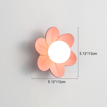 Scandinavian Floral Orb Resin 1-Light Wall Sconce Lamp