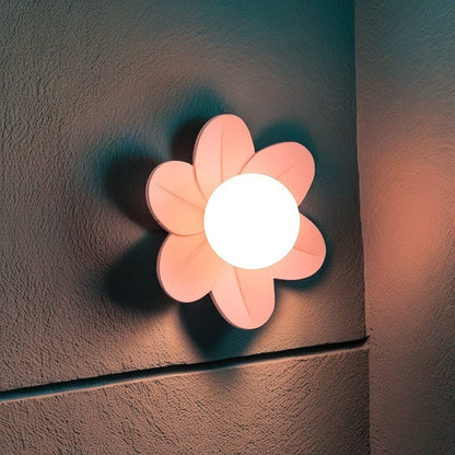 Scandinavian Floral Orb Resin 1-Light Wall Sconce Lamp