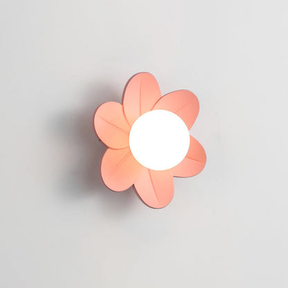 Scandinavian Floral Orb Resin 1-Light Wall Sconce Lamp