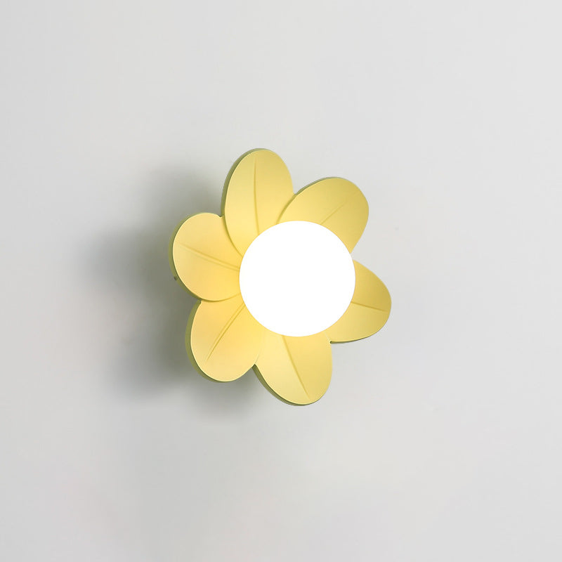 Scandinavian Floral Orb Resin 1-Light Wall Sconce Lamp