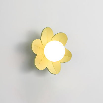Scandinavian Floral Orb Resin 1-Light Wall Sconce Lamp