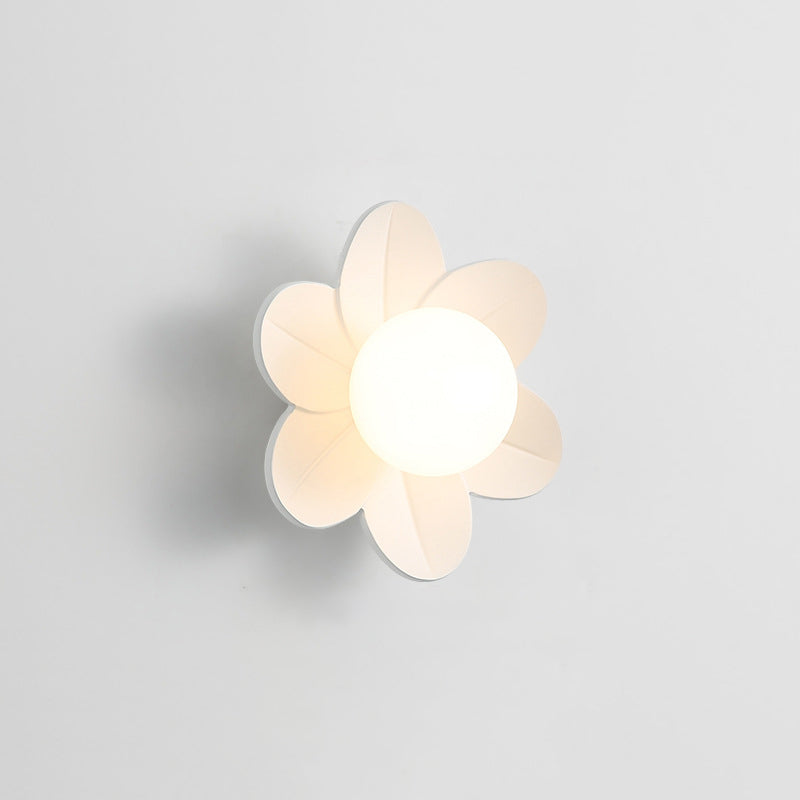 Scandinavian Floral Orb Resin 1-Light Wall Sconce Lamp