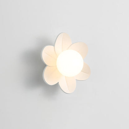 Scandinavian Floral Orb Resin 1-Light Wall Sconce Lamp