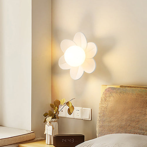 Scandinavian Floral Orb Resin 1-Light Wall Sconce Lamp