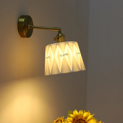 Japanese Round Copper Ceramic 1-Light Wall Sconce Lamp