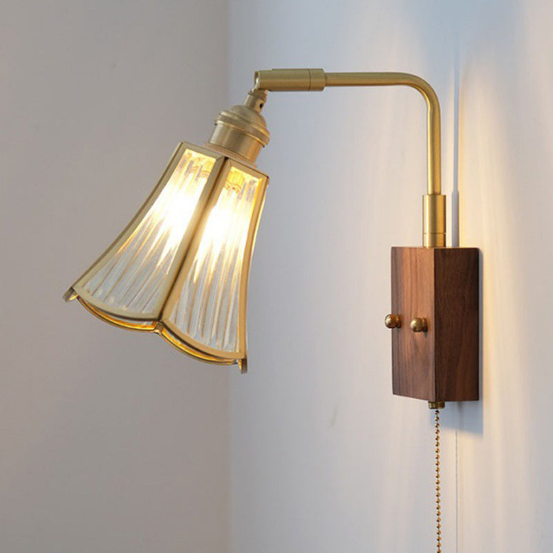 Japanese Prism Copper Glass 1-Light Wall Sconce Lamp