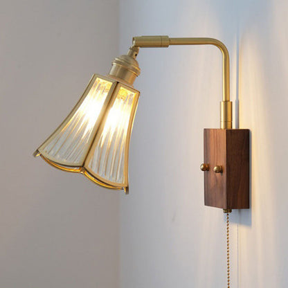 Japanese Prism Copper Glass 1-Light Wall Sconce Lamp