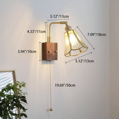 Japanese Prism Copper Glass 1-Light Wall Sconce Lamp