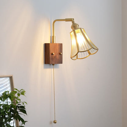Japanese Prism Copper Glass 1-Light Wall Sconce Lamp