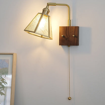Japanese Prism Copper Glass 1-Light Wall Sconce Lamp