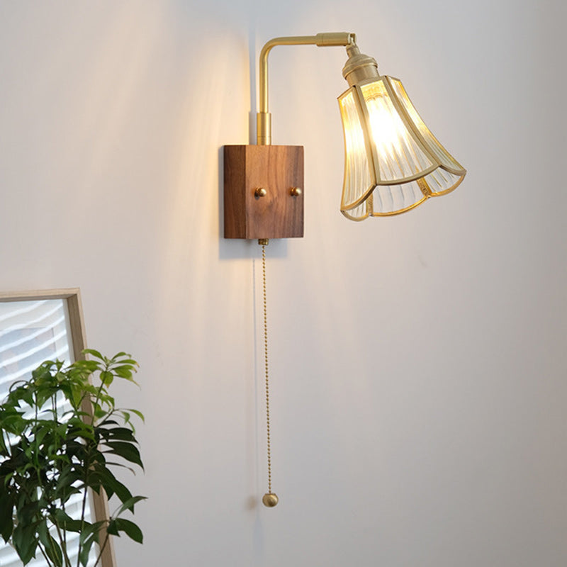 Japanese Prism Copper Glass 1-Light Wall Sconce Lamp