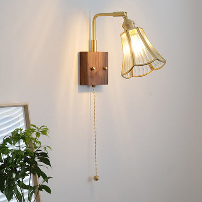 Japanese Prism Copper Glass 1-Light Wall Sconce Lamp