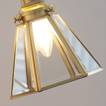 Japanese Prism Copper Glass 1-Light Wall Sconce Lamp