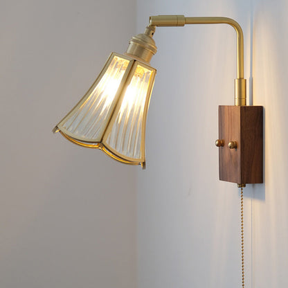 Japanese Prism Copper Glass 1-Light Wall Sconce Lamp