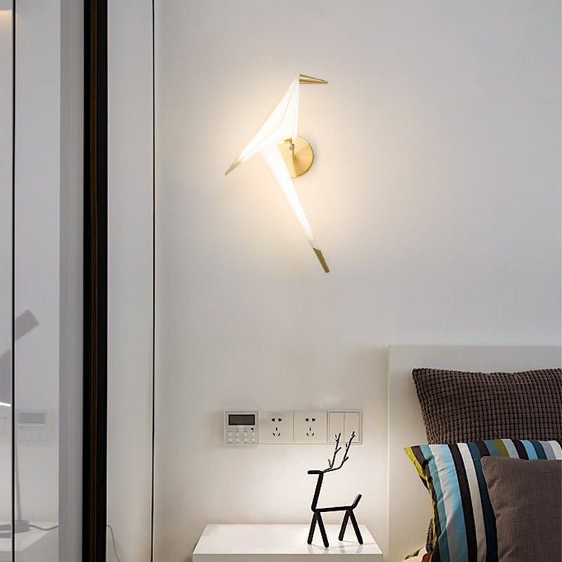 Thousand Paper Cranes Iron Acrylic LED Wall Sconce Lamp