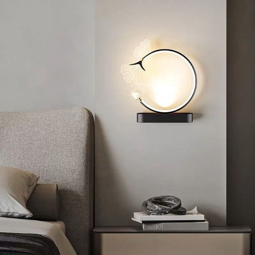 Round Flower Iron Aluminum Acrylic LED Wall Sconce Lamp