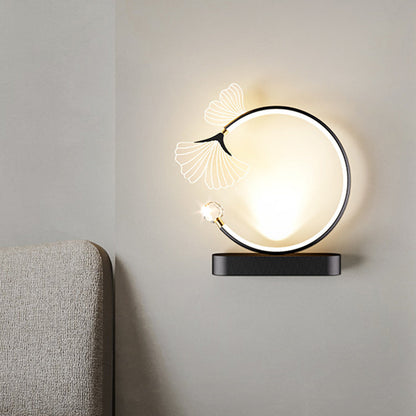 Round Flower Iron Aluminum Acrylic LED Wall Sconce Lamp