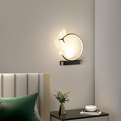 Round Flower Iron Aluminum Acrylic LED Wall Sconce Lamp