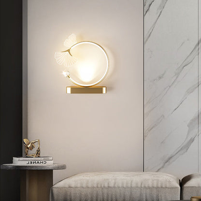 Round Flower Iron Aluminum Acrylic LED Wall Sconce Lamp