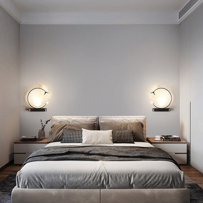 Round Flower Iron Aluminum Acrylic LED Wall Sconce Lamp