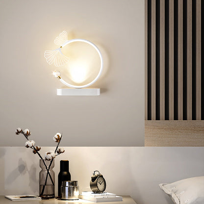 Round Flower Iron Aluminum Acrylic LED Wall Sconce Lamp