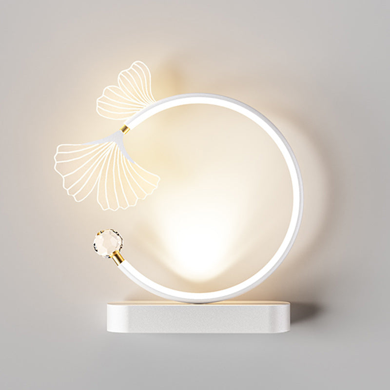 Round Flower Iron Aluminum Acrylic LED Wall Sconce Lamp