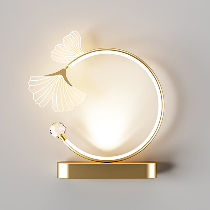 Round Flower Iron Aluminum Acrylic LED Wall Sconce Lamp