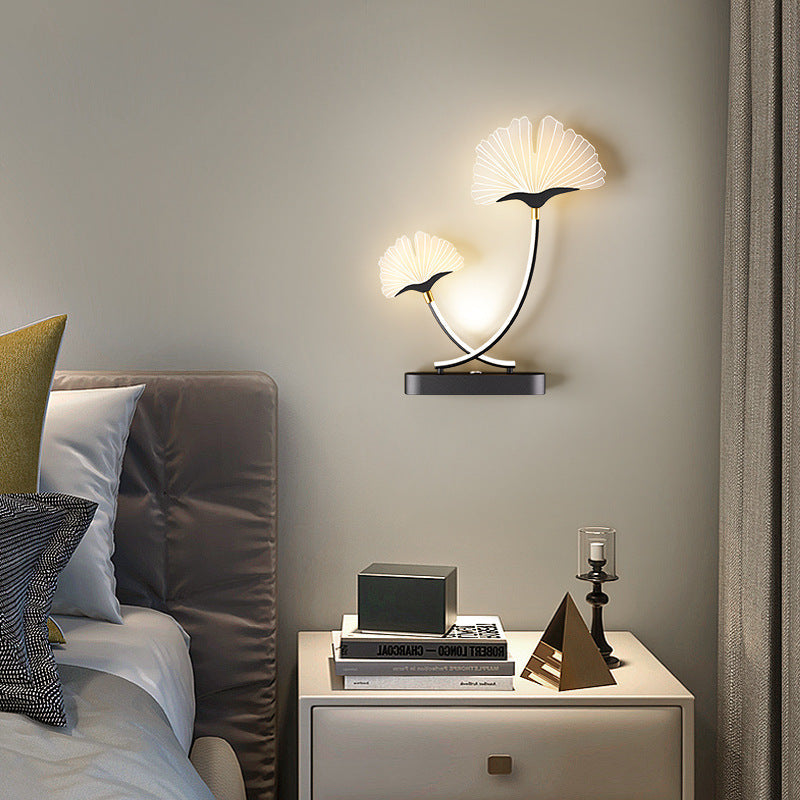Double Flower Iron Aluminum Acrylic LED Wall Sconce Lamp