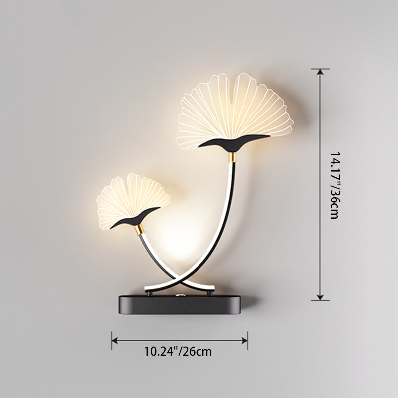Double Flower Iron Aluminum Acrylic LED Wall Sconce Lamp