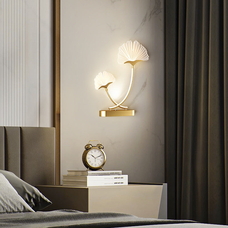 Double Flower Iron Aluminum Acrylic LED Wall Sconce Lamp
