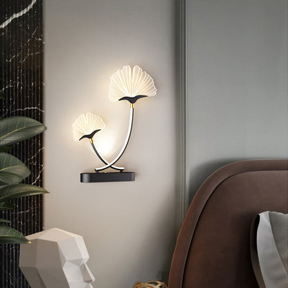 Double Flower Iron Aluminum Acrylic LED Wall Sconce Lamp