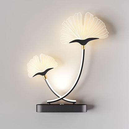 Double Flower Iron Aluminum Acrylic LED Wall Sconce Lamp