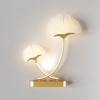 Double Flower Iron Aluminum Acrylic LED Wall Sconce Lamp
