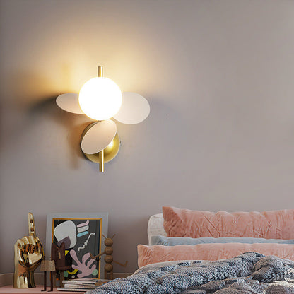 Kids Macaron Round Iron PVC Glass 1-Light Wall Sconce Lamp